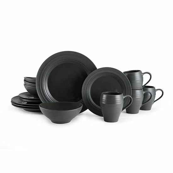 Mikasa Swirl 16-pc. Dinnerware Set Gray 4 Mikasa Swirl 16-pc. Dinnerware Set Gray - Image 2