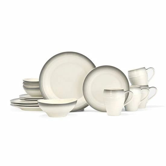 Mikasa Swirl 16-pc. Dinnerware Set Gray 9 Mikasa Swirl 16-pc. Dinnerware Set Gray - Image 7