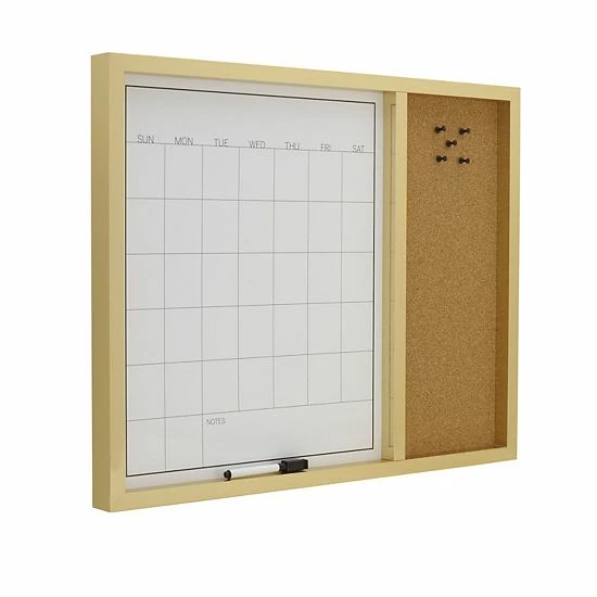 Mikasa White Board Calendar With Cork Board Gold 5 Mikasa White Board Calendar With Cork Board Gold - Image 3