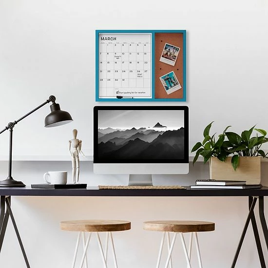 Mikasa White Board Calendar & Cork Board Gray 4 Mikasa White Board Calendar & Cork Board Gray - Image 2