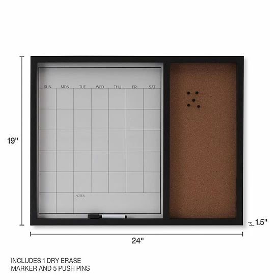 Mikasa White Board Calendar & Cork Board Gray 7 Mikasa White Board Calendar & Cork Board Gray - Image 5
