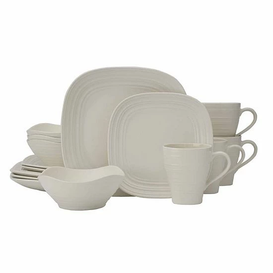 Mikasa Swirl Square 16-pc. Dinnerware Set Blue 3 Mikasa Swirl Square 16-pc. Dinnerware Set Blue