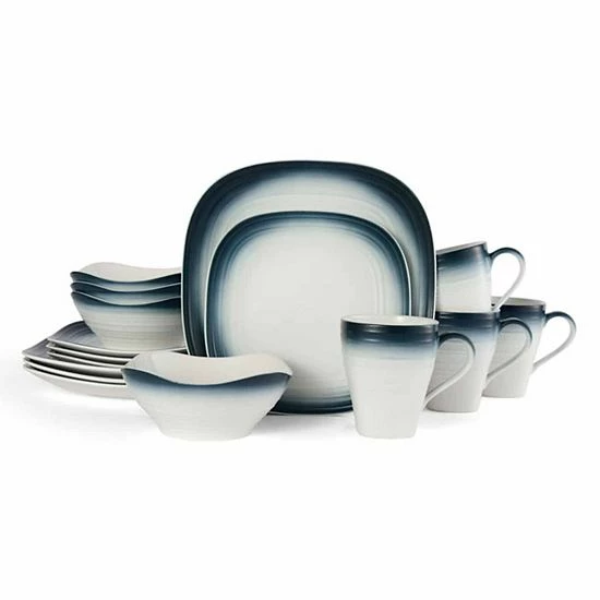 Mikasa Swirl Square 16-pc. Dinnerware Set Blue 5 Mikasa Swirl Square 16-pc. Dinnerware Set Blue - Image 3