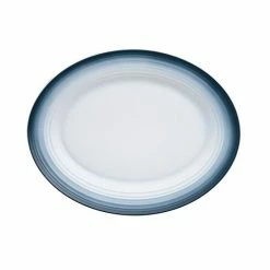 Mikasa Swirl Ombre Oval Serving Platter Blue